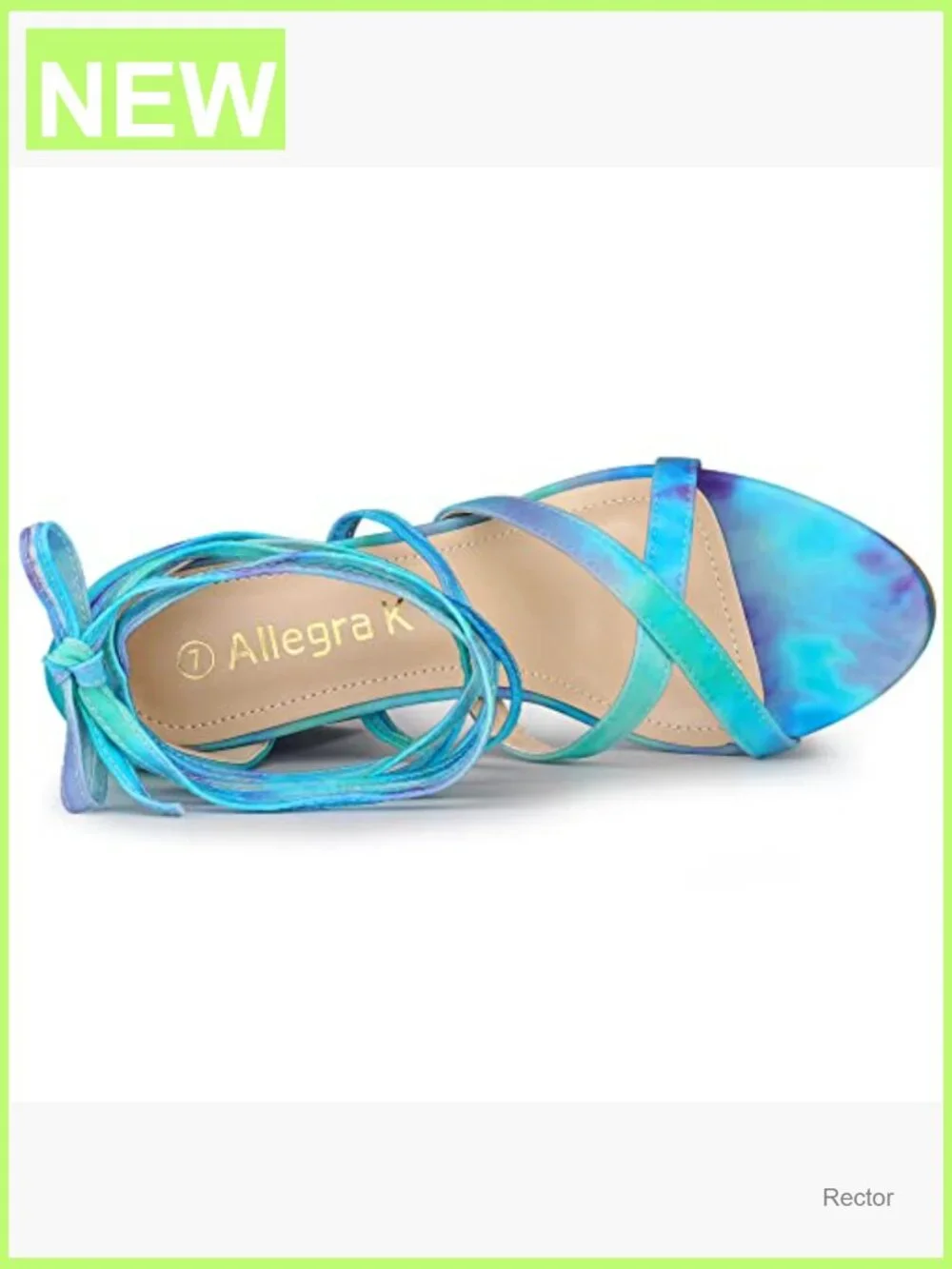 Tie Dye Platform Chunky Heel Lace Up Sandals Women's Open Toe